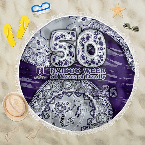 Fremantle Dockers NAIDOC Week 2026 Beach Blanket Australian Aboriginal Dot Art Dreamtime Pattern Style
