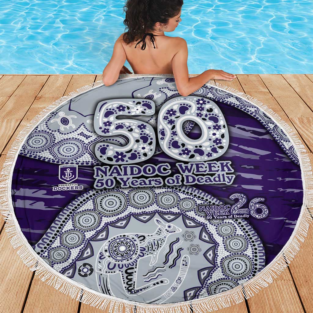 Fremantle Dockers NAIDOC Week 2026 Beach Blanket Australian Aboriginal Dot Art Dreamtime Pattern Style