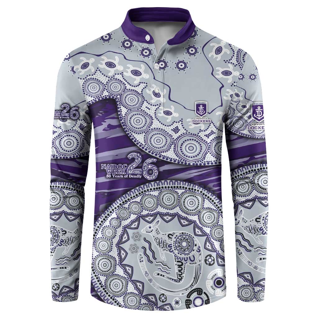 Fremantle Dockers NAIDOC Week 2026 Button Sweatshirt Australian Aboriginal Dot Art Dreamtime Pattern Style