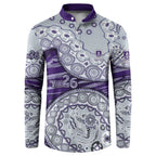 Fremantle Dockers NAIDOC Week 2026 Button Sweatshirt Australian Aboriginal Dot Art Dreamtime Pattern Style