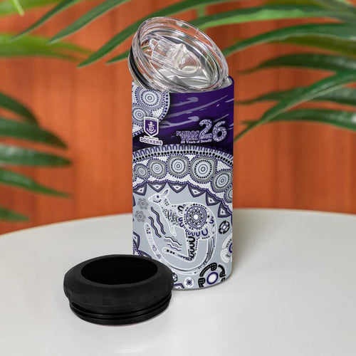 Fremantle Dockers NAIDOC Week 2026 4 in 1 Can Cooler Tumbler Australian Aboriginal Dot Art Dreamtime Pattern Style