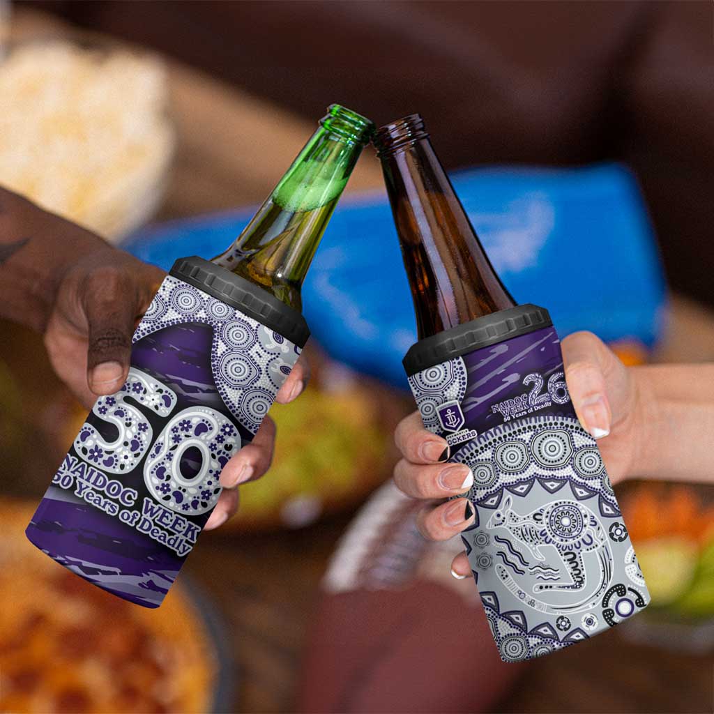 Fremantle Dockers NAIDOC Week 2026 4 in 1 Can Cooler Tumbler Australian Aboriginal Dot Art Dreamtime Pattern Style