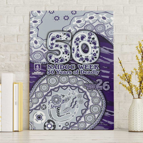 Fremantle Dockers NAIDOC Week 2026 Canvas Wall Art Australian Aboriginal Dot Art Dreamtime Pattern Style