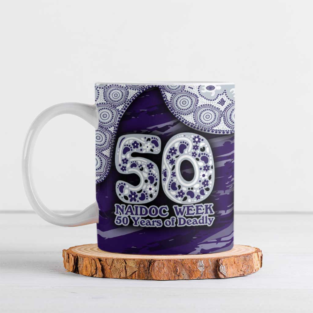 Fremantle Dockers NAIDOC Week 2026 Ceramic Mug Australian Aboriginal Dot Art Dreamtime Pattern Style