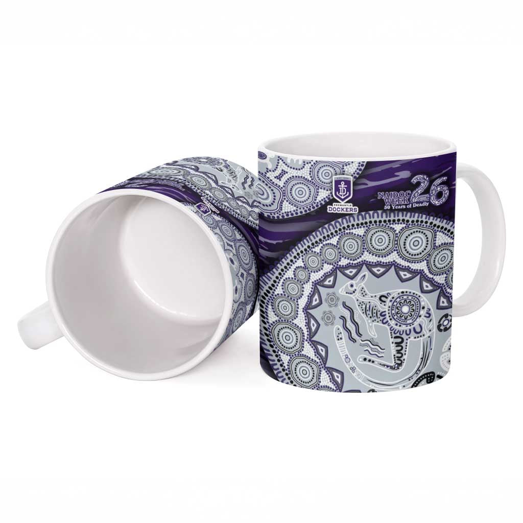 Fremantle Dockers NAIDOC Week 2026 Ceramic Mug Australian Aboriginal Dot Art Dreamtime Pattern Style