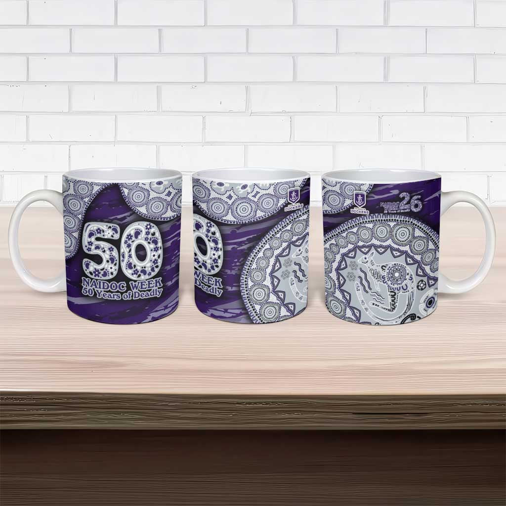 Fremantle Dockers NAIDOC Week 2026 Ceramic Mug Australian Aboriginal Dot Art Dreamtime Pattern Style