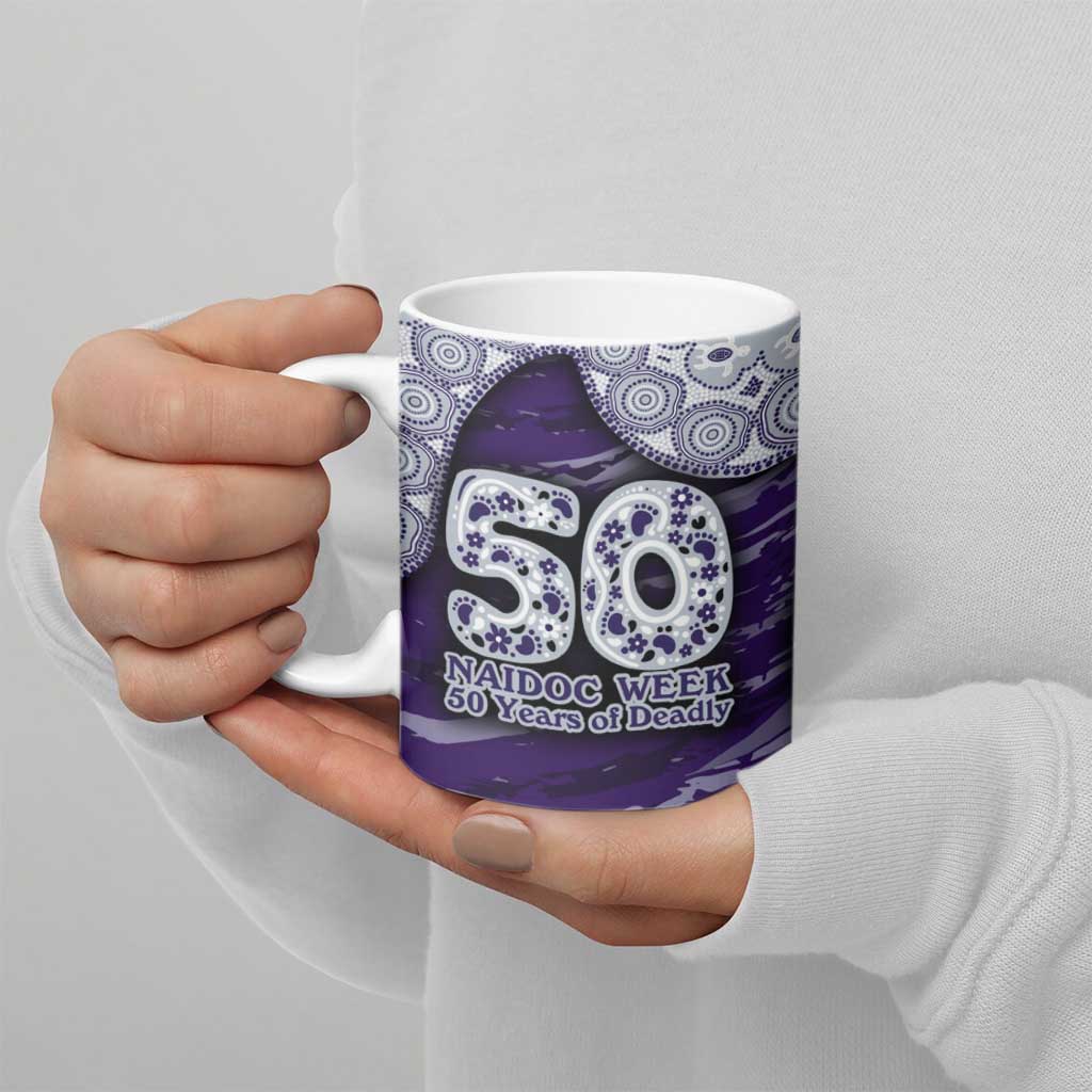 Fremantle Dockers NAIDOC Week 2026 Ceramic Mug Australian Aboriginal Dot Art Dreamtime Pattern Style