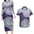 Fremantle Dockers NAIDOC Week 2026 Couples Matching Long Sleeve Bodycon Dress and Hawaiian Shirt Australian Aboriginal Dot Art Dreamtime Pattern Style