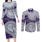 Fremantle Dockers NAIDOC Week 2026 Couples Matching Long Sleeve Bodycon Dress and Long Sleeve Button Shirt Australian Aboriginal Dot Art Dreamtime Pattern Style
