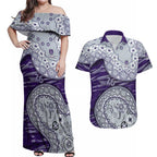 Fremantle Dockers NAIDOC Week 2026 Couples Matching Off Shoulder Maxi Dress and Hawaiian Shirt Australian Aboriginal Dot Art Dreamtime Pattern Style