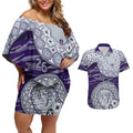 Fremantle Dockers NAIDOC Week 2026 Couples Matching Off Shoulder Short Dress and Hawaiian Shirt Australian Aboriginal Dot Art Dreamtime Pattern Style