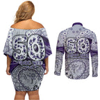 Fremantle Dockers NAIDOC Week 2026 Couples Matching Off Shoulder Short Dress and Long Sleeve Button Shirt Australian Aboriginal Dot Art Dreamtime Pattern Style
