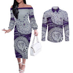Fremantle Dockers NAIDOC Week 2026 Couples Matching Off The Shoulder Long Sleeve Dress and Long Sleeve Button Shirt Australian Aboriginal Dot Art Dreamtime Pattern Style