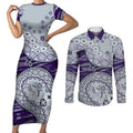 Fremantle Dockers NAIDOC Week 2026 Couples Matching Short Sleeve Bodycon Dress and Long Sleeve Button Shirt Australian Aboriginal Dot Art Dreamtime Pattern Style