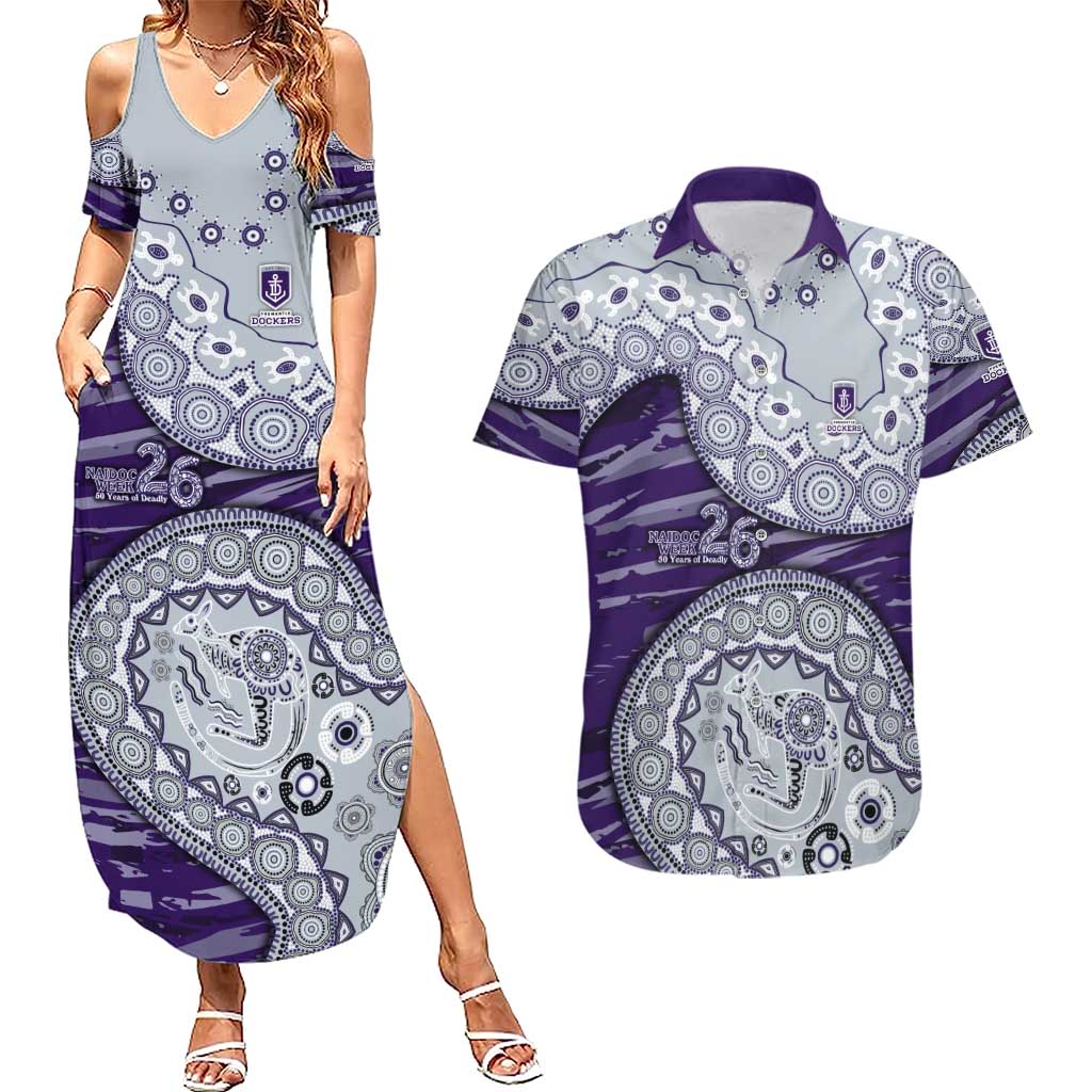Fremantle Dockers NAIDOC Week 2026 Couples Matching Summer Maxi Dress and Hawaiian Shirt Australian Aboriginal Dot Art Dreamtime Pattern Style