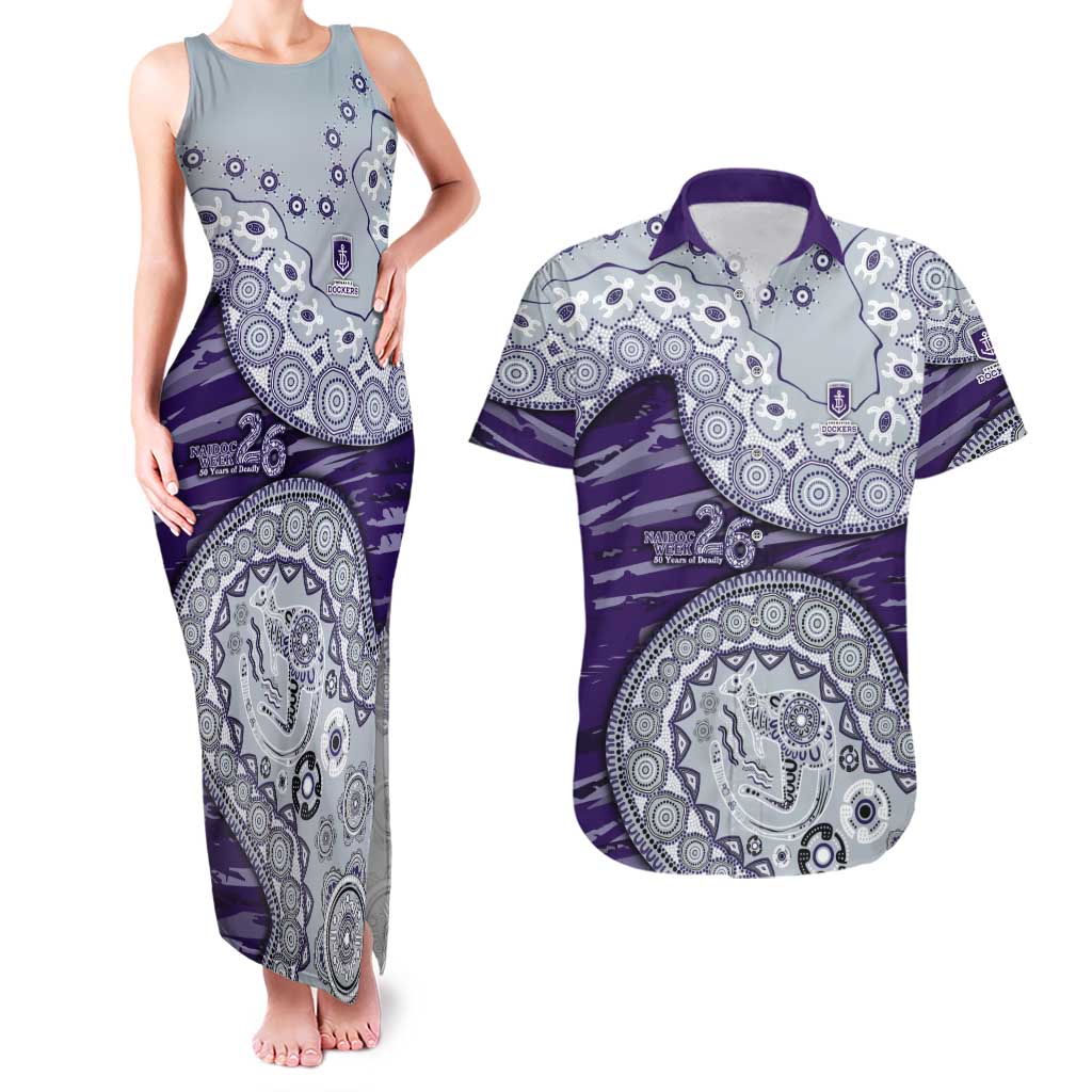 Fremantle Dockers NAIDOC Week 2026 Couples Matching Tank Maxi Dress and Hawaiian Shirt Australian Aboriginal Dot Art Dreamtime Pattern Style