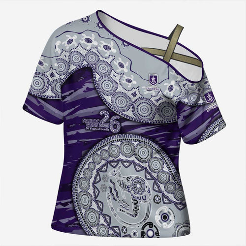 Fremantle Dockers NAIDOC Week 2026 Cross Shoulder Shirt Australian Aboriginal Dot Art Dreamtime Pattern Style
