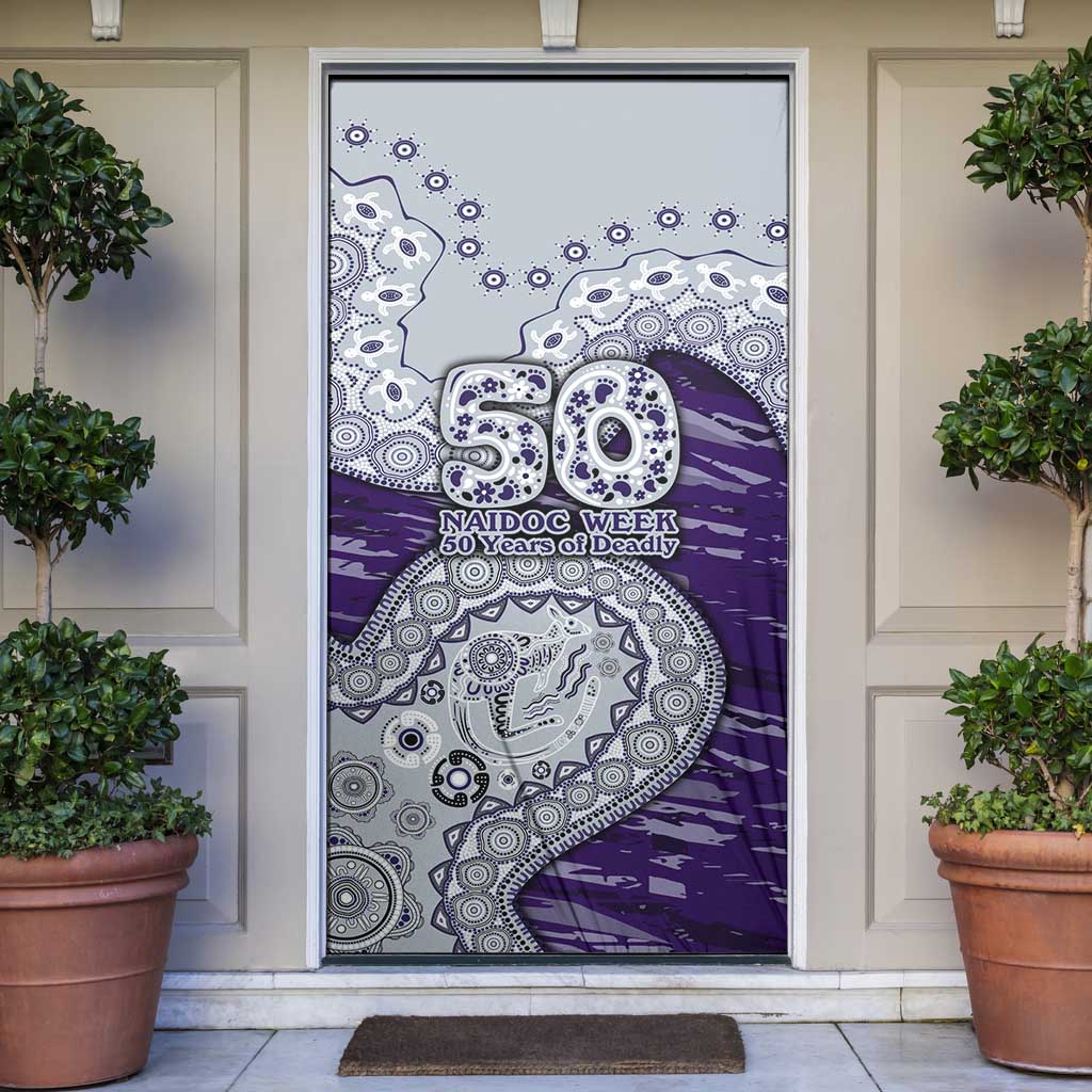 Fremantle Dockers NAIDOC Week 2026 Door Cover Australian Aboriginal Dot Art Dreamtime Pattern Style