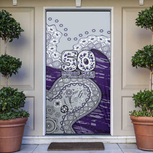 Fremantle Dockers NAIDOC Week 2026 Door Cover Australian Aboriginal Dot Art Dreamtime Pattern Style