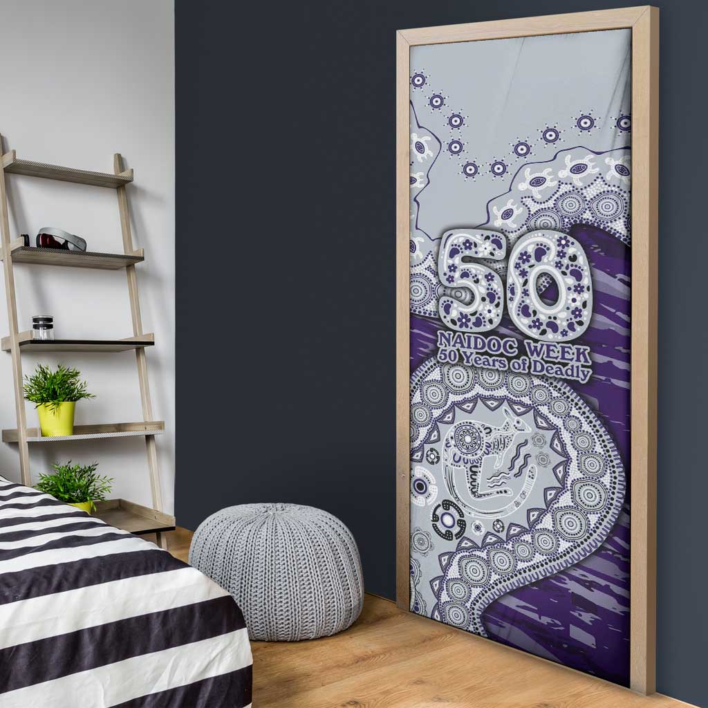 Fremantle Dockers NAIDOC Week 2026 Door Cover Australian Aboriginal Dot Art Dreamtime Pattern Style