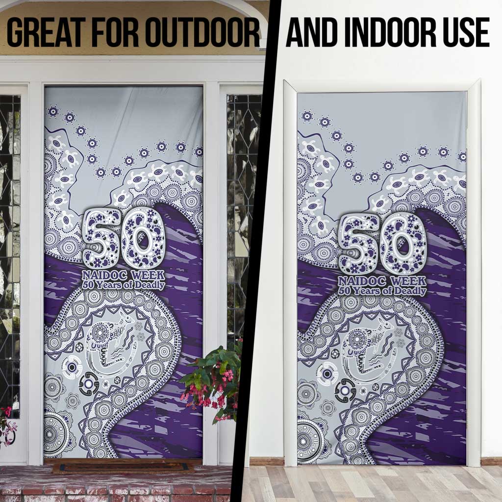 Fremantle Dockers NAIDOC Week 2026 Door Cover Australian Aboriginal Dot Art Dreamtime Pattern Style