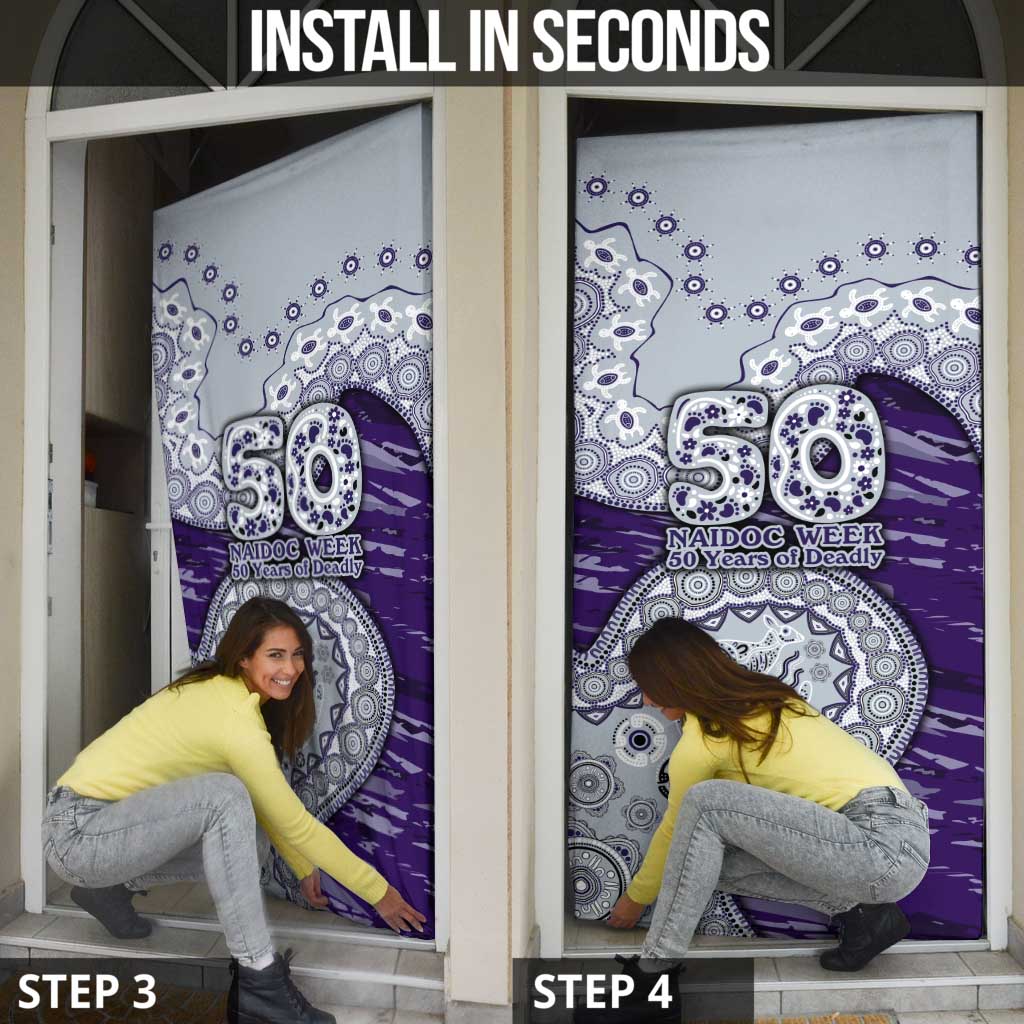 Fremantle Dockers NAIDOC Week 2026 Door Cover Australian Aboriginal Dot Art Dreamtime Pattern Style