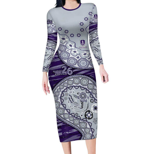 Fremantle Dockers NAIDOC Week 2026 Family Matching Long Sleeve Bodycon Dress and Hawaiian Shirt Australian Aboriginal Dot Art Dreamtime Pattern Style