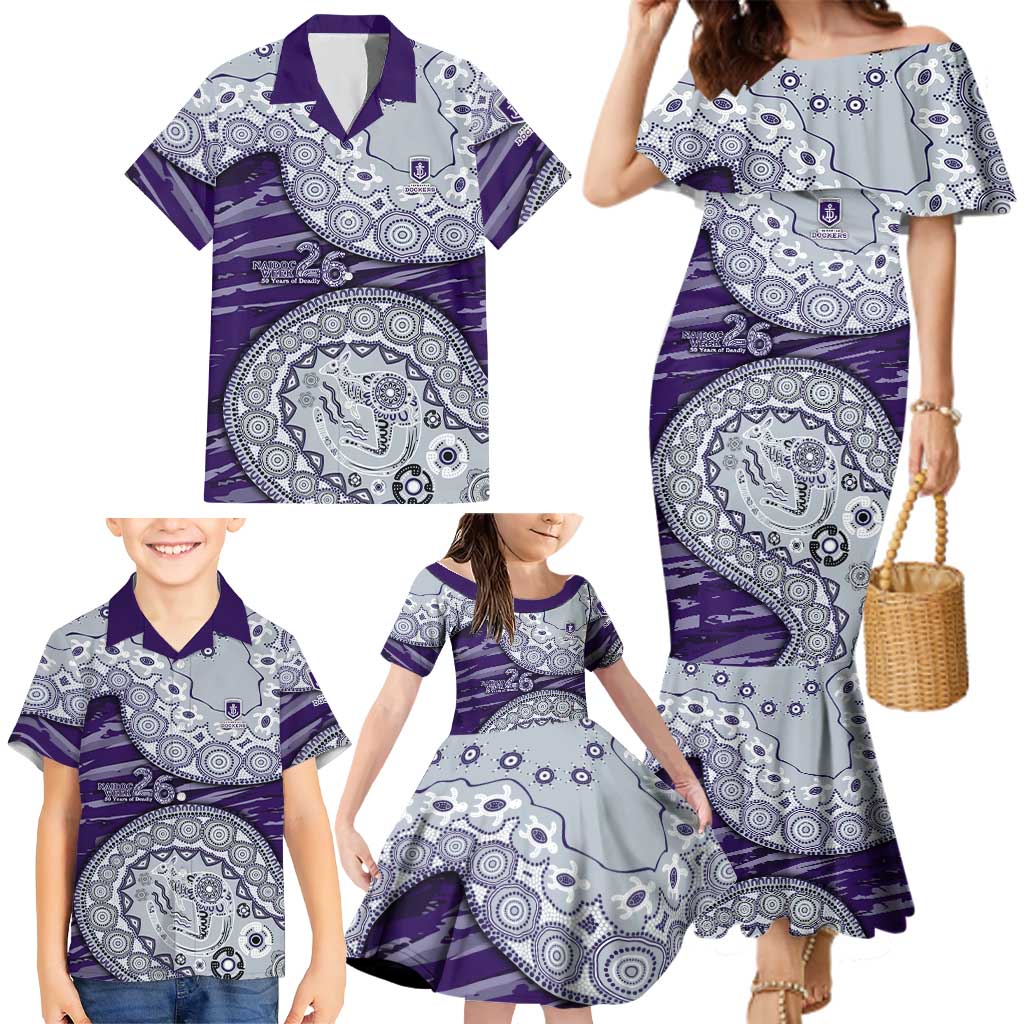 Fremantle Dockers NAIDOC Week 2026 Family Matching Mermaid Dress and Hawaiian Shirt Australian Aboriginal Dot Art Dreamtime Pattern Style