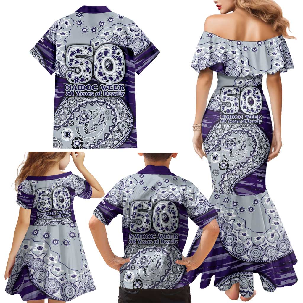 Fremantle Dockers NAIDOC Week 2026 Family Matching Mermaid Dress and Hawaiian Shirt Australian Aboriginal Dot Art Dreamtime Pattern Style