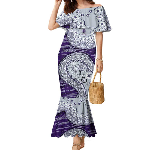 Fremantle Dockers NAIDOC Week 2026 Family Matching Mermaid Dress and Hawaiian Shirt Australian Aboriginal Dot Art Dreamtime Pattern Style