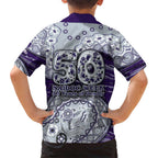Fremantle Dockers NAIDOC Week 2026 Family Matching Off The Shoulder Long Sleeve Dress and Hawaiian Shirt Australian Aboriginal Dot Art Dreamtime Pattern Style