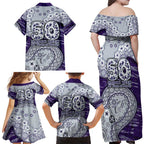 Fremantle Dockers NAIDOC Week 2026 Family Matching Off Shoulder Maxi Dress and Hawaiian Shirt Australian Aboriginal Dot Art Dreamtime Pattern Style