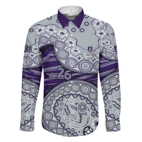 Fremantle Dockers NAIDOC Week 2026 Family Matching Off Shoulder Maxi Dress and Hawaiian Shirt Australian Aboriginal Dot Art Dreamtime Pattern Style