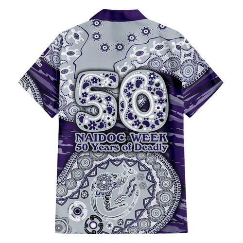 Fremantle Dockers NAIDOC Week 2026 Family Matching Off Shoulder Short Dress and Hawaiian Shirt Australian Aboriginal Dot Art Dreamtime Pattern Style