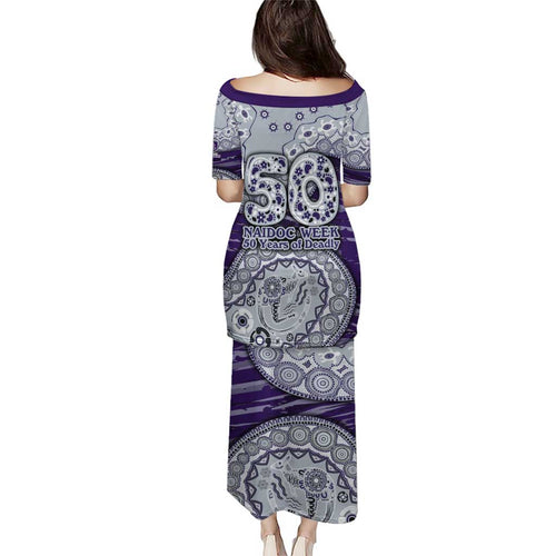 Fremantle Dockers NAIDOC Week 2026 Family Matching Puletasi and Hawaiian Shirt Australian Aboriginal Dot Art Dreamtime Pattern Style