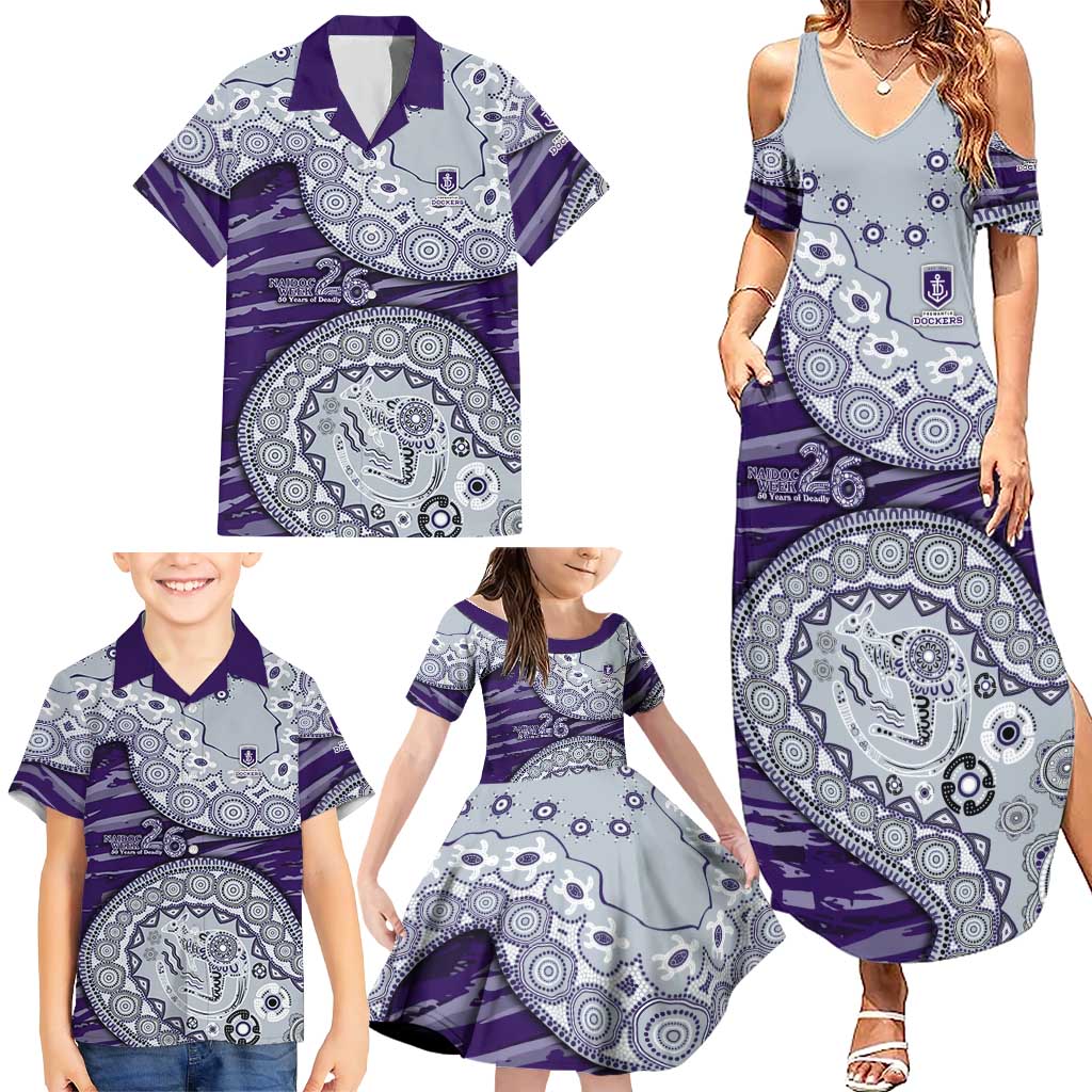 Fremantle Dockers NAIDOC Week 2026 Family Matching Summer Maxi Dress and Hawaiian Shirt Australian Aboriginal Dot Art Dreamtime Pattern Style