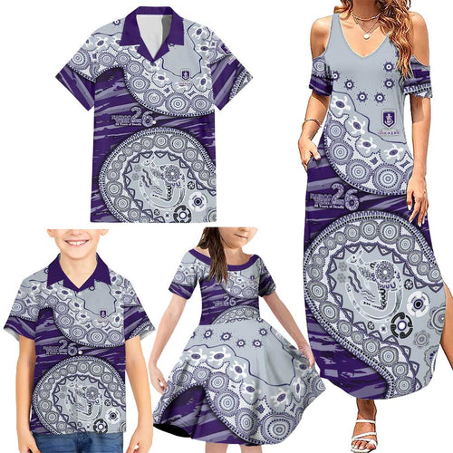 Fremantle Dockers NAIDOC Week 2026 Family Matching Summer Maxi Dress and Hawaiian Shirt Australian Aboriginal Dot Art Dreamtime Pattern Style