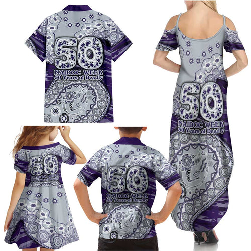 Fremantle Dockers NAIDOC Week 2026 Family Matching Summer Maxi Dress and Hawaiian Shirt Australian Aboriginal Dot Art Dreamtime Pattern Style