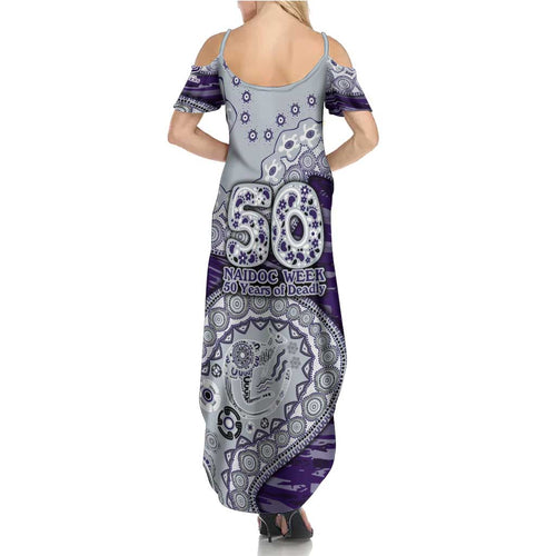 Fremantle Dockers NAIDOC Week 2026 Family Matching Summer Maxi Dress and Hawaiian Shirt Australian Aboriginal Dot Art Dreamtime Pattern Style