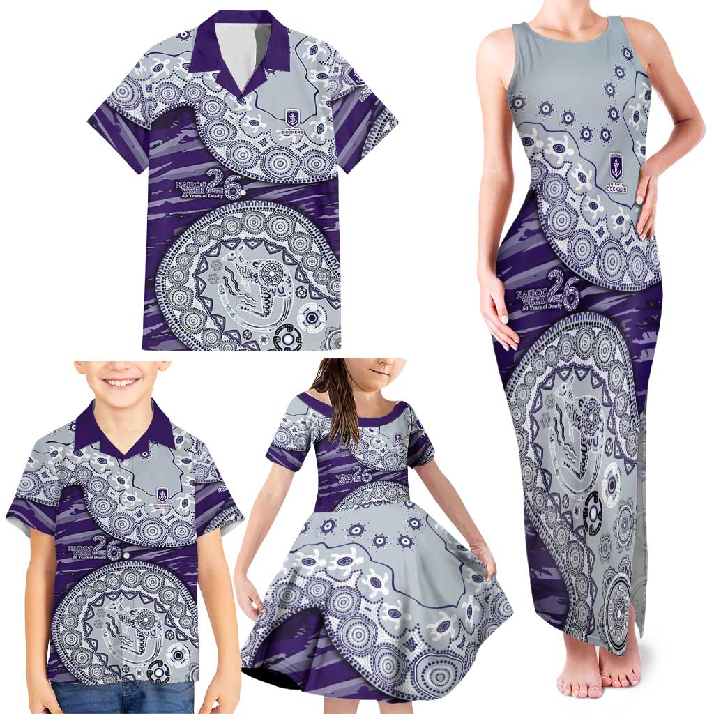 Fremantle Dockers NAIDOC Week 2026 Family Matching Tank Maxi Dress and Hawaiian Shirt Australian Aboriginal Dot Art Dreamtime Pattern Style