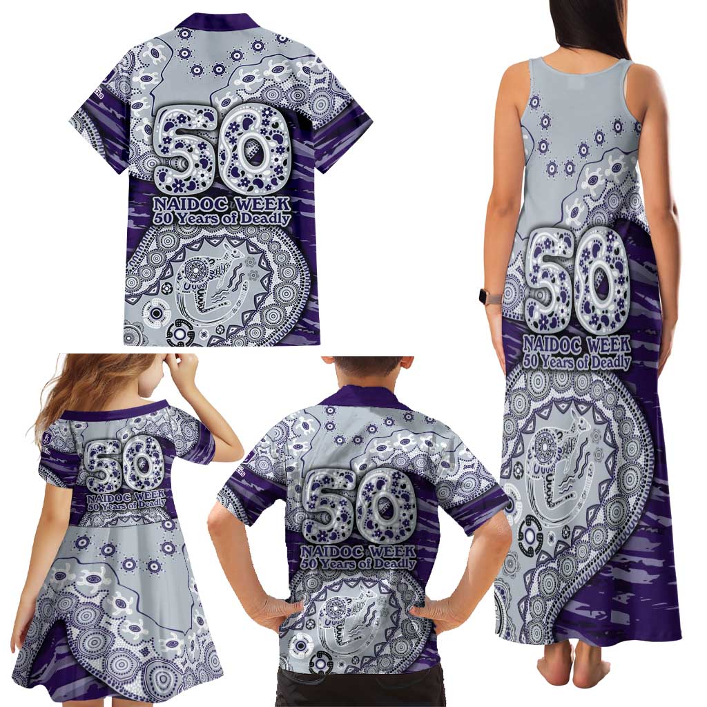 Fremantle Dockers NAIDOC Week 2026 Family Matching Tank Maxi Dress and Hawaiian Shirt Australian Aboriginal Dot Art Dreamtime Pattern Style