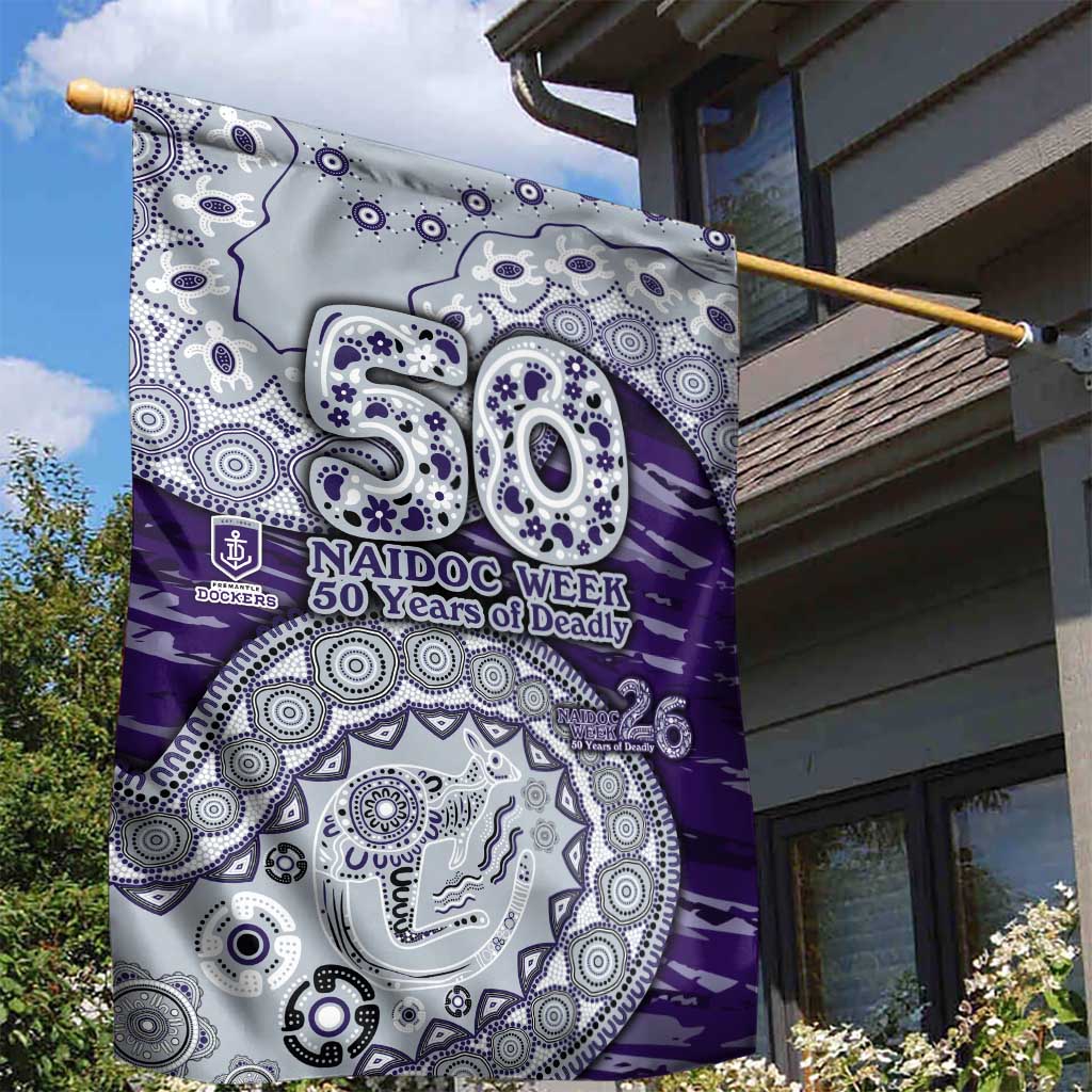 Fremantle Dockers NAIDOC Week 2026 Garden Flag Australian Aboriginal Dot Art Dreamtime Pattern Style