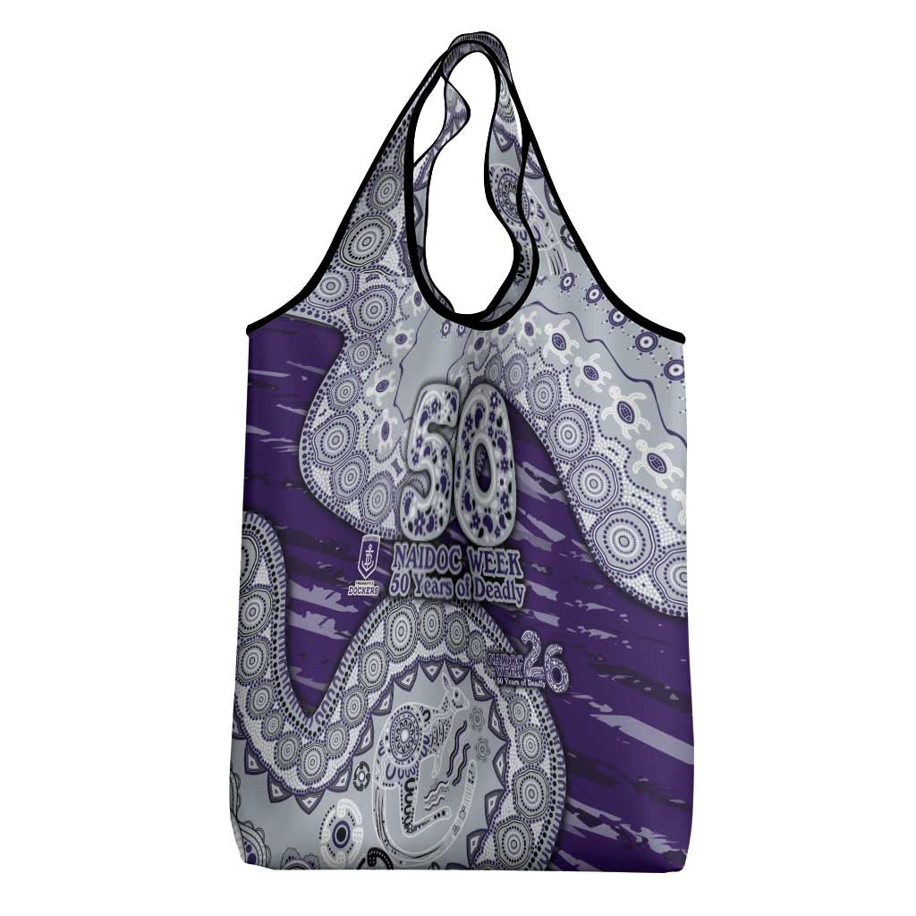 Fremantle Dockers NAIDOC Week 2026 Grocery Bag Australian Aboriginal Dot Art Dreamtime Pattern Style