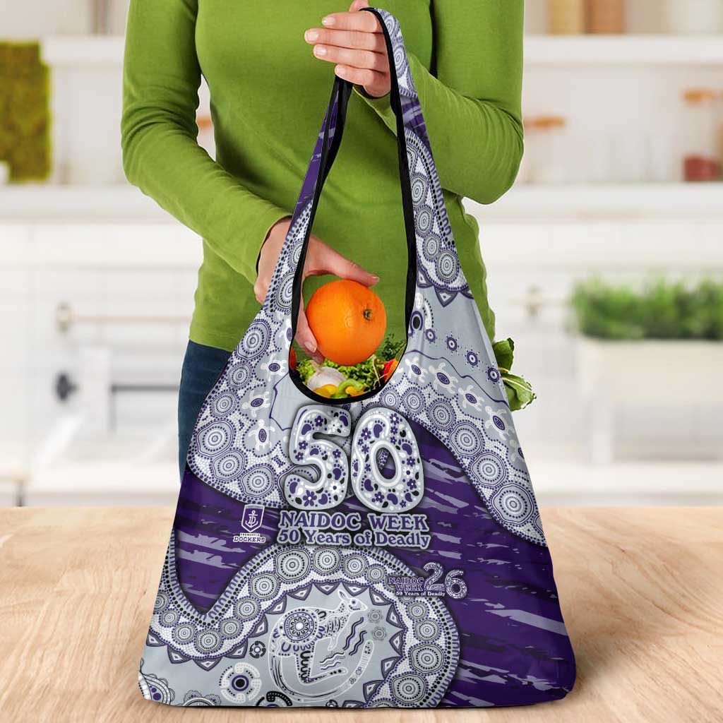 Fremantle Dockers NAIDOC Week 2026 Grocery Bag Australian Aboriginal Dot Art Dreamtime Pattern Style
