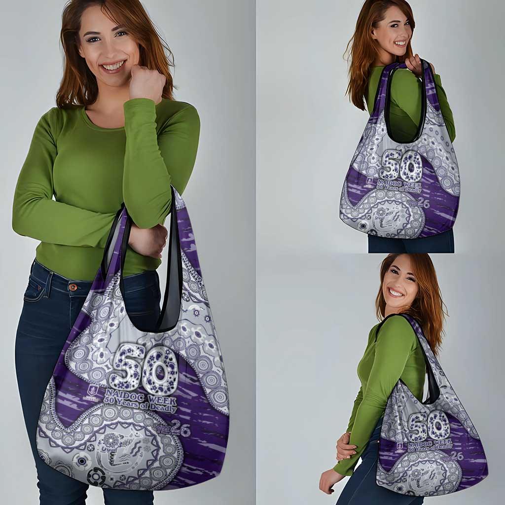 Fremantle Dockers NAIDOC Week 2026 Grocery Bag Australian Aboriginal Dot Art Dreamtime Pattern Style