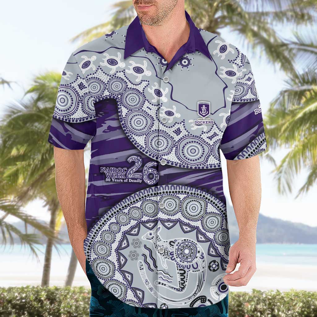 Fremantle Dockers NAIDOC Week 2026 Hawaiian Shirt Australian Aboriginal Dot Art Dreamtime Pattern Style