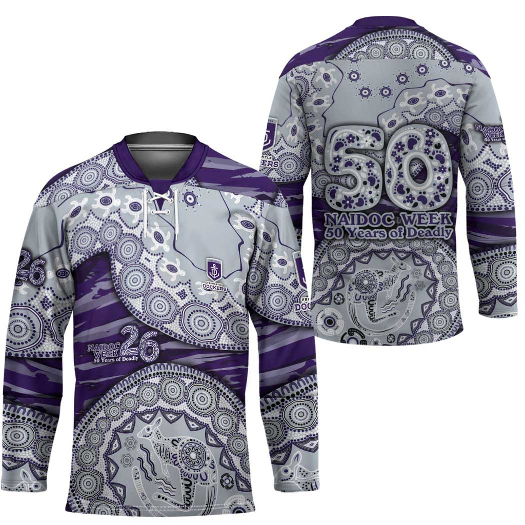 Fremantle Dockers NAIDOC Week 2026 Hockey Jersey Australian Aboriginal Dot Art Dreamtime Pattern Style