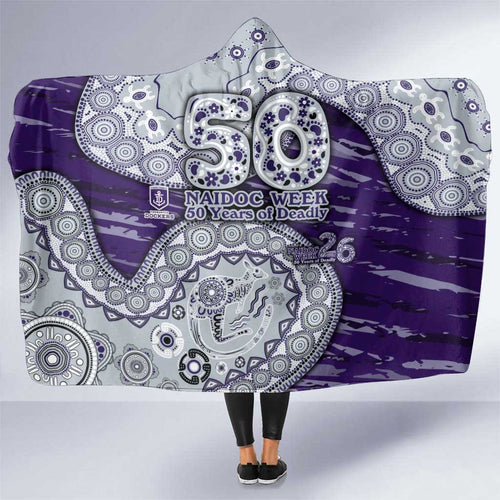 Fremantle Dockers NAIDOC Week 2026 Hooded Blanket Australian Aboriginal Dot Art Dreamtime Pattern Style