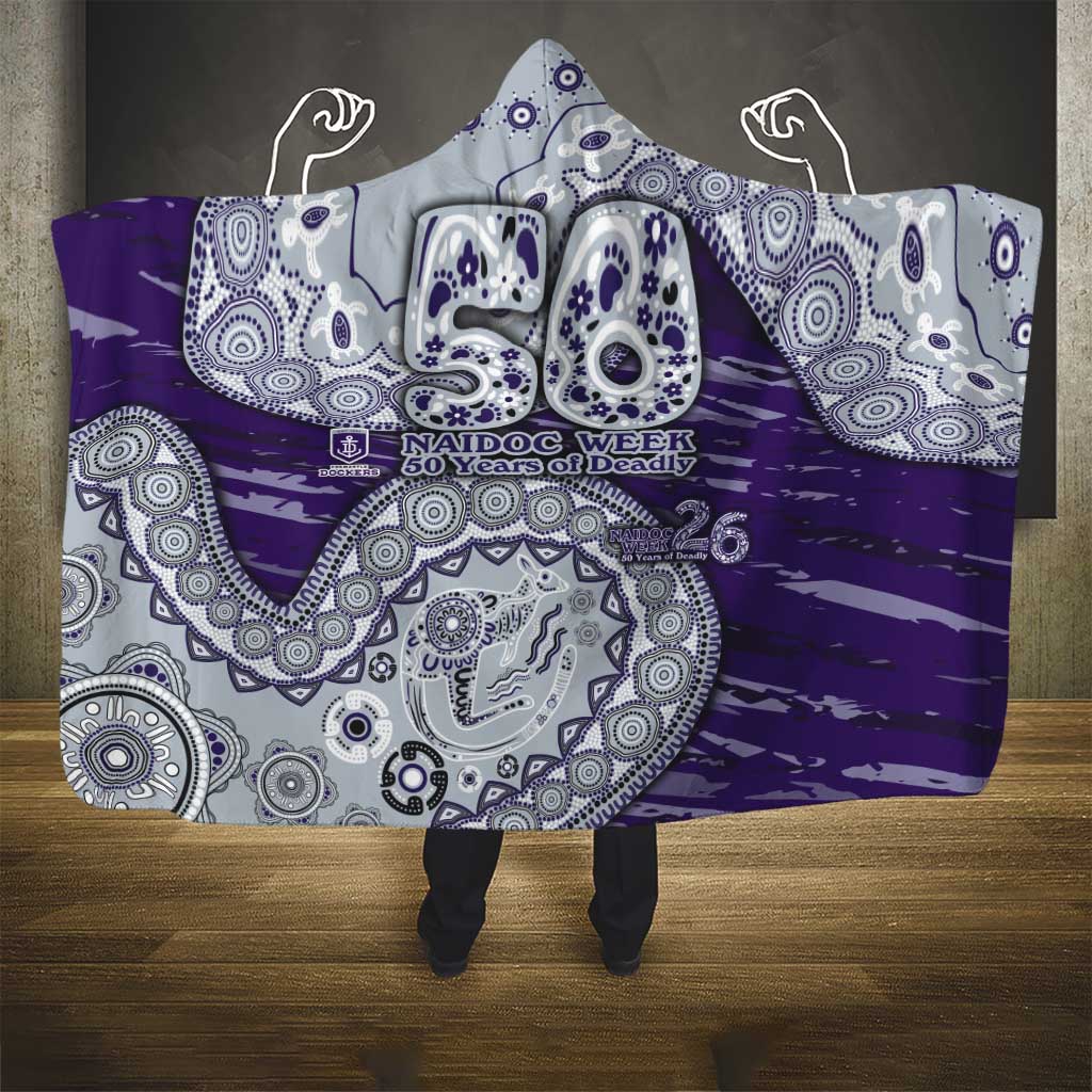 Fremantle Dockers NAIDOC Week 2026 Hooded Blanket Australian Aboriginal Dot Art Dreamtime Pattern Style