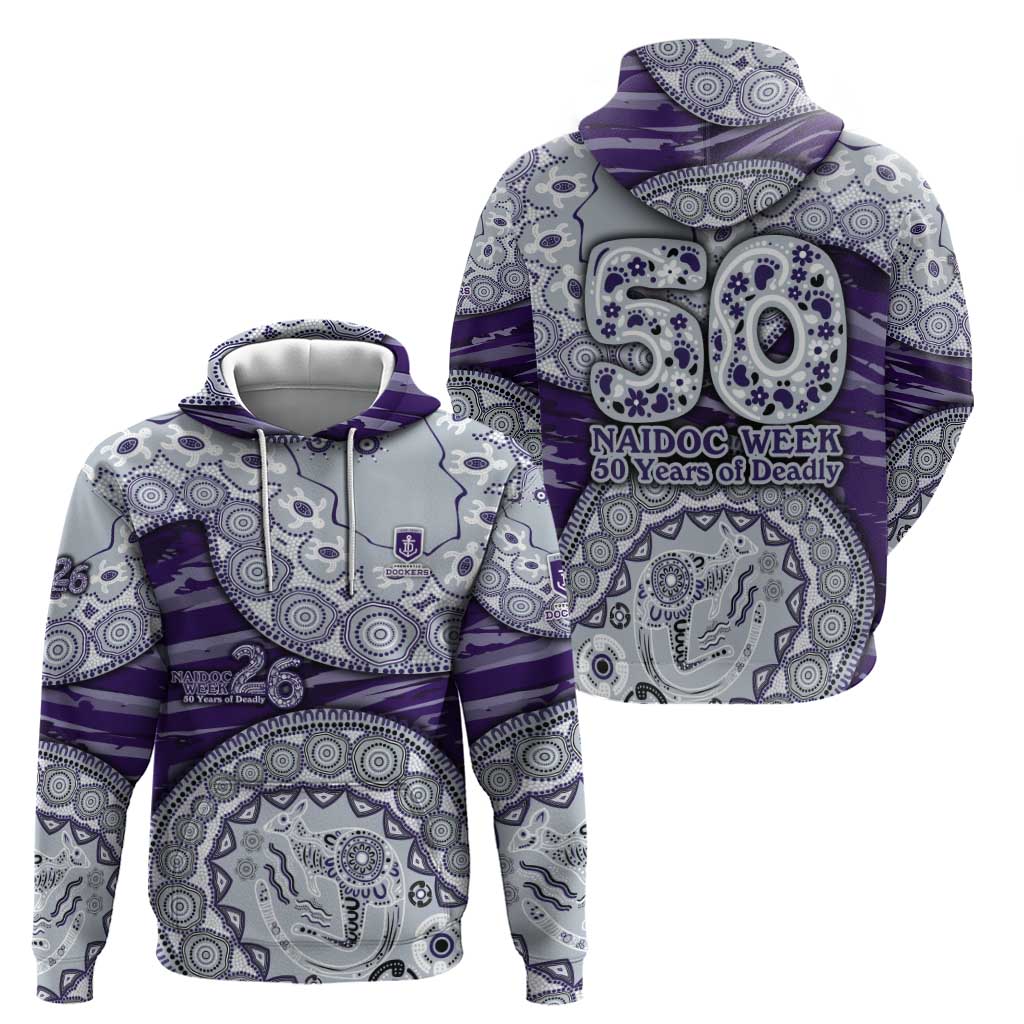 Fremantle Dockers NAIDOC Week 2026 Hoodie Australian Aboriginal Dot Art Dreamtime Pattern Style